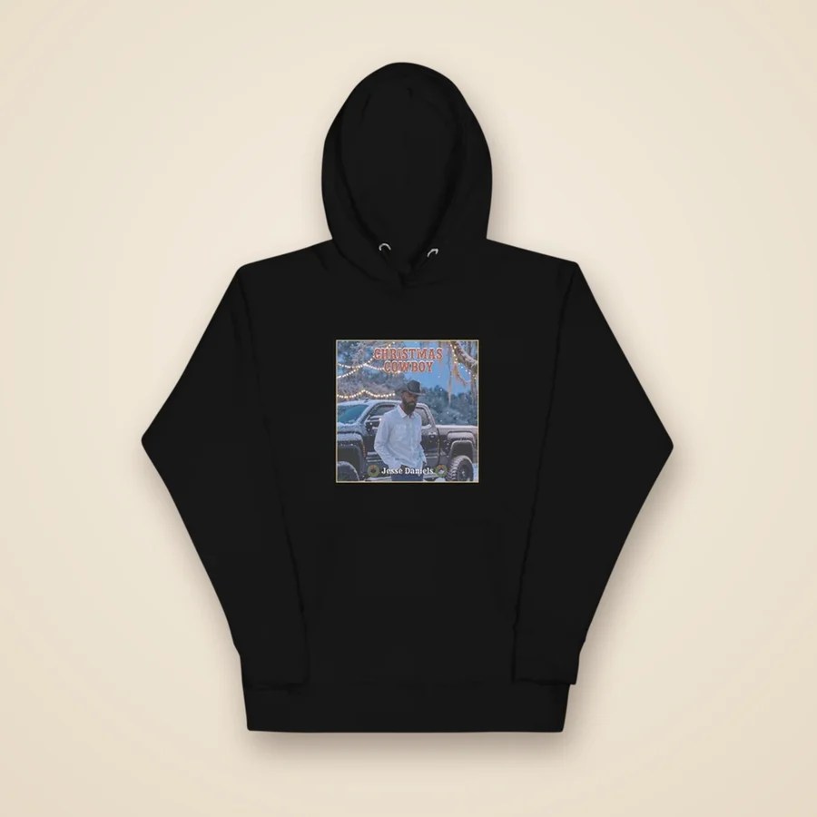 Black Jesse Daniels Christmas Cowboy Album Cover hoodie